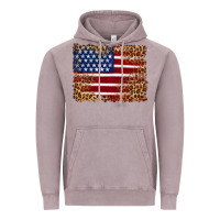 Vintage Zinc american flag and leopard Vintage Hoodie - Artiststas