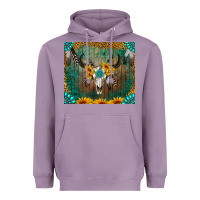 Lavender boho bullskull Heavyweight Hoodie - RanaPortraitStore