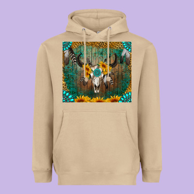 Boho Bullskull Heavyweight Hoodie Designed By Ranaportraitstore