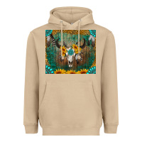 Mushroom boho bullskull Heavyweight Hoodie - RanaPortraitStore