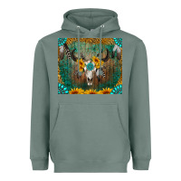 Sage boho bullskull Heavyweight Hoodie - RanaPortraitStore