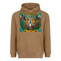 Toasted Coconut boho bullskull Heavyweight Hoodie - RanaPortraitStore