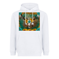 White boho bullskull Heavyweight Hoodie - RanaPortraitStore