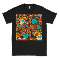 Black western aztec bull skull seamless pattern Classic Tee - FaDigitalArtStudio