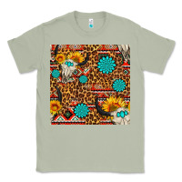 Matcha western aztec bull skull seamless pattern Classic Tee - FaDigitalArtStudio