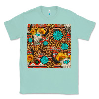 Seafoam western aztec bull skull seamless pattern Classic Tee - FaDigitalArtStudio
