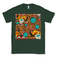 Sports Green western aztec bull skull seamless pattern Classic Tee - FaDigitalArtStudio