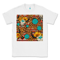 White western aztec bull skull seamless pattern Classic Tee - FaDigitalArtStudio