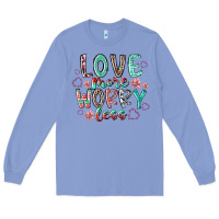 Colony Blue love more worry less Long Sleeve Tee - RacoonDesign