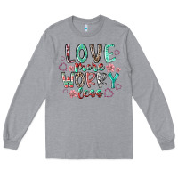 Heather Grey love more worry less Long Sleeve Tee - RacoonDesign