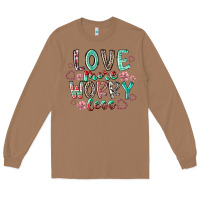 Toasted Coconut love more worry less Long Sleeve Tee - RacoonDesign