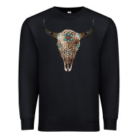 Black Leopard Bull Skull Premium Sweatshirt - Jasminsmagicworld
