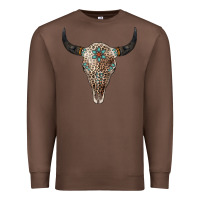 Chestnut Leopard Bull Skull Premium Sweatshirt - Jasminsmagicworld