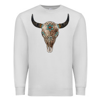 Dove Grey Leopard Bull Skull Premium Sweatshirt - Jasminsmagicworld