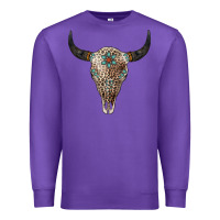 Purple Leopard Bull Skull Premium Sweatshirt - Jasminsmagicworld