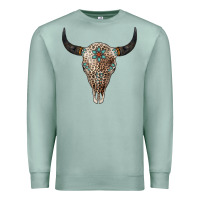 Seafoam Leopard Bull Skull Premium Sweatshirt - Jasminsmagicworld