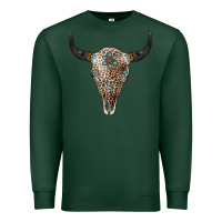 Sports Green Leopard Bull Skull Premium Sweatshirt - Jasminsmagicworld