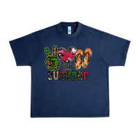 Navy peace love summer Urban Heavy Tee - CowhideDigitalArt