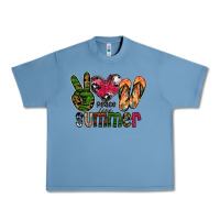 Pebble Blue peace love summer Urban Heavy Tee - CowhideDigitalArt