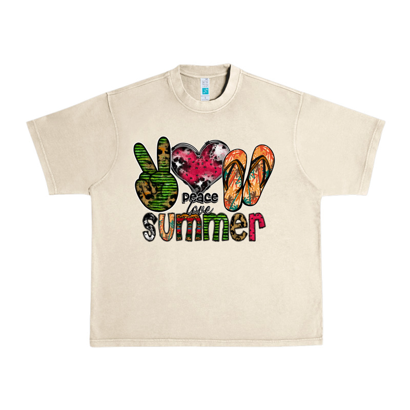 Peace Love Summer Urban Heavy Tee by CowhideDigitalArt | Teevron