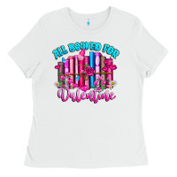 White All Booked For Valentines Ladies Tee - CowhideDigitalArt