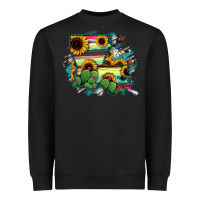 Black Louisiana Map Sunflower Cactus Serape Heavyweight Sweatshirt - RanaPortraitStore
