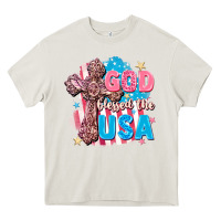 Cream God Blessed the USA Heavy Core Tee - FaDigitalArtStudio
