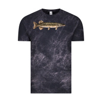 Cloud Black Northern Pike Fish Illustrations Vintage Tee - LillyAllenDesigns
