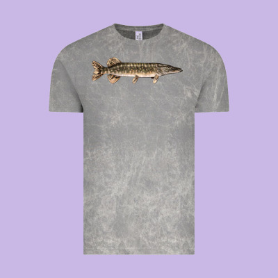Northern Pike Fish Illustrations Vintage Tee Designed By Lillyallendesigns