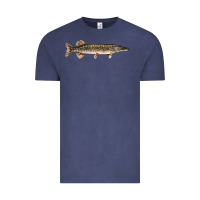 Vintage Denim Northern Pike Fish Illustrations Vintage Tee - LillyAllenDesigns
