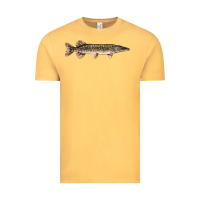 Vintage Mustard Northern Pike Fish Illustrations Vintage Tee - LillyAllenDesigns
