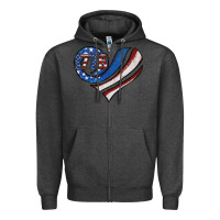 Charcoal Heather american flag heart Zipper Hoodie - Jasminsmagicworld