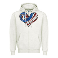 American Flag Heart Zipper Hoodie | Teevron
