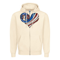 Sandshell american flag heart Zipper Hoodie - Jasminsmagicworld