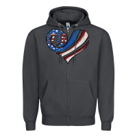 Smoke american flag heart Zipper Hoodie - Jasminsmagicworld