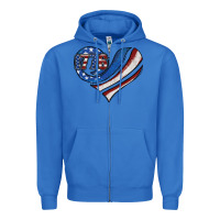 True Royal american flag heart Zipper Hoodie - Jasminsmagicworld