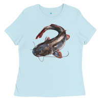 Baby Blue Catfish Illustrations Ladies Tee - LillyAllenDesigns