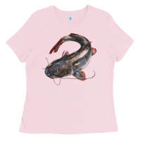 Bubblegum Pink Catfish Illustrations Ladies Tee - LillyAllenDesigns