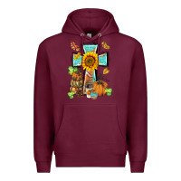 Burgundy western thankful cross pumpkin Premium Hoodie - BarkalooDesign