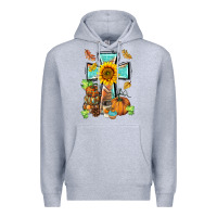 Heather Grey western thankful cross pumpkin Premium Hoodie - BarkalooDesign