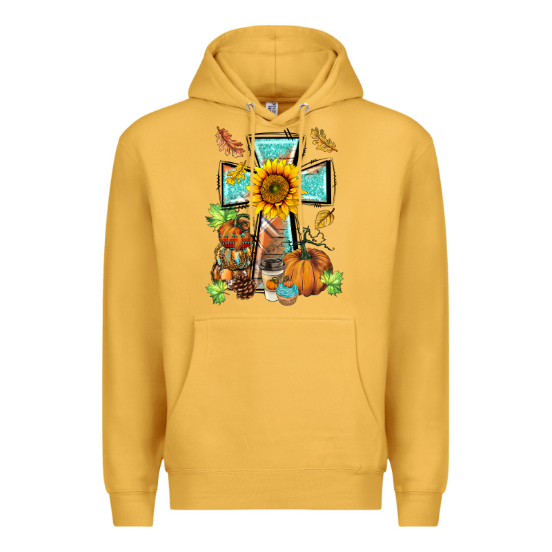 Western Thankful Cross Pumpkin Premium Hoodie by BarkalooDesign | Teevron