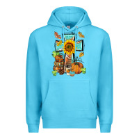 Ocean Blue western thankful cross pumpkin Premium Hoodie - BarkalooDesign