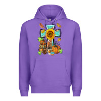 Purple western thankful cross pumpkin Premium Hoodie - BarkalooDesign