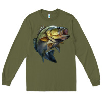 Army Green jumping bass Long Sleeve Tee - LillyAllenDesigns