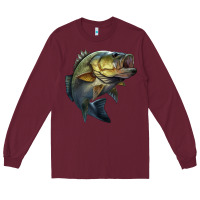 Burgundy jumping bass Long Sleeve Tee - LillyAllenDesigns