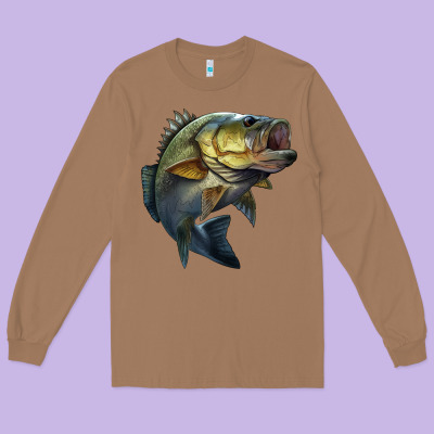 Jumping Bass Long Sleeve Tee Designed By Lillyallendesigns