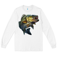 White jumping bass Long Sleeve Tee - LillyAllenDesigns