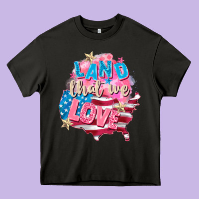 Merica Leopard Lightning Bolt Heavy Core Tee Designed By Fadigitalartstudio