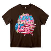 Chocolate Brown Merica leopard lightning bolt Heavy Core Tee - FaDigitalArtStudio