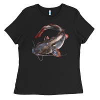 Black Catfish Illustrations Ladies Tee - LillyAllenDesigns
